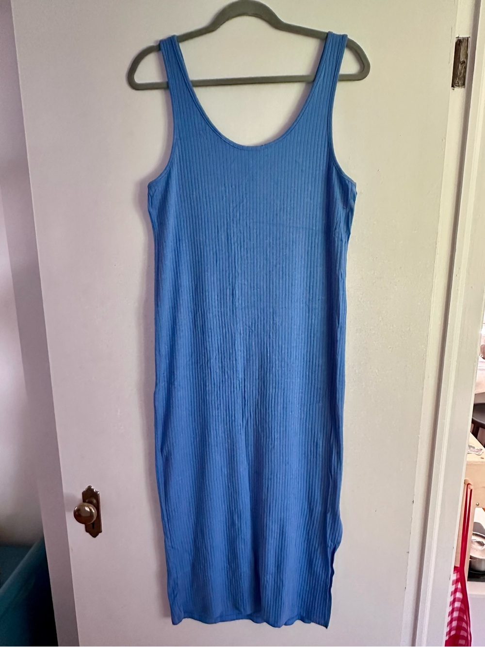 H&M Maternity Blue Ribbed Tank Midi Dress